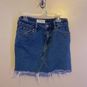 ripped jean skirt